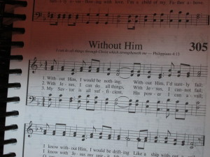 Becca's hymnal.  I don't even know this song!