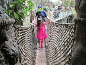 Our girl is so brave! I was terrified of this bridge when I was little.