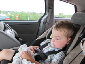 One sleepy boy on the ride home.